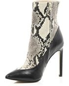 River Island Grey 5 Inch & Up Snake Print Boots - Lyst