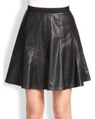 Rebecca Taylor Faux Leather Skirt - Lyst