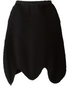 Issey Miyake Scalloped Hem Ribbed Skirt - Lyst