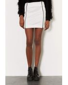 Topshop White Double Zip Mini Skirt - Lyst