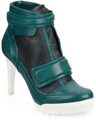 BCBGMAXAZRIA Powe Snake-Embossed Leather Booties - Lyst