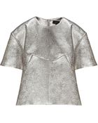 Ellery Silver Lamé Serene Top - Lyst