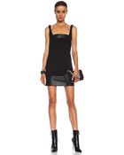 Christopher Kane Crepe Leather Mini Wool Dress - Lyst