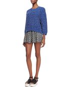 Thakoon Addition Helix-print Pleated Wide-leg Shorts - Lyst