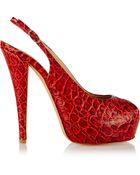 Giuseppe Zanotti Monro Textured-Leather Slingback Pumps - Lyst