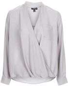 Topshop Drape Front Blouse - Lyst
