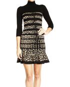 Roberto Cavalli Manica Lunga Maglia Stampa Leo Con Balze - Lyst