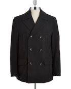 Michael Kors Double Breasted Peacoat - Lyst