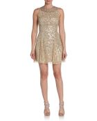 Aidan By Aidan Mattox Embellished Illusion Cocktail Dress - Lyst