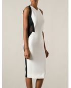 Victoria Beckham Monochrome Dress - Lyst