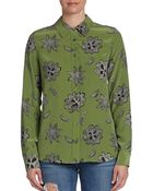 Equipment Brett Floral Print Silk Blouse - Lyst