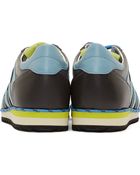 Dolce & Gabbana Grey Striped Leather Sneakers - Lyst