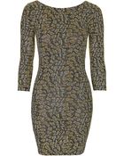 Topshop Petite Glitter Animal Bodycon - Lyst