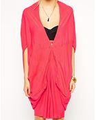 Asos Drape Front Beach Caftan - Lyst