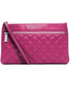 Michael Kors Selma Quilted-Leather Large Clutch - Lyst