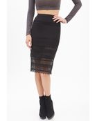 Forever 21 Lace-Paneled Pencil Skirt - Lyst