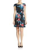 Betsey Johnson Floral Print Fit-And-Flare Dress - Lyst