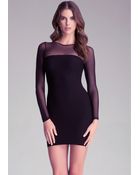 Bebe Dakota Mesh Inset Dress - Lyst