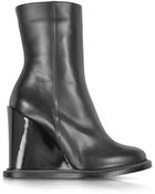 Jil Sander Black Leather Wedge Ankle Boot - Lyst