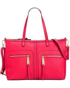 Tommy Hilfiger T Group Pebble Leather Convertible Satchel - Lyst