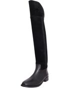 Tory Burch Suede And Leather Simone Boot - Lyst