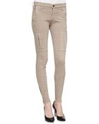 Current/Elliott Skinny Zipper-Cuff Cargo Pants - Lyst