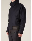 Juun.j Leather Panelled Waist Jacket - Lyst