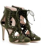 Miu Miu Suede Lace-Up Sandals - Lyst