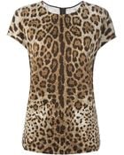 Dolce & Gabbana Leopard Print T-Shirt - Lyst