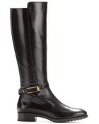 Tod's Leather Knee Boots - Lyst
