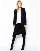 Ganni Double Breasted Long Lined Coat - Lyst