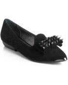 Modern Vice Gwen Studded Bow Suede Loafers - Lyst