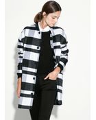 Mango Check Wool-Blend Coat - Lyst