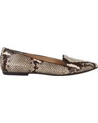 Barneys New York Snake-Stamped Flats - Lyst