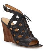 Nine West Leather Caged Sandals - Lyst