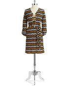 MICHAEL Michael Kors Pattered Lace Up Shift Dress - Lyst