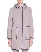 Piazza Sempione Contrast-Piped Hooded Techno Trench Coat - Lyst