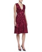J. Mendel Sleeveless V-Neck Jacquard Dress - Lyst