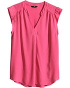 H&M Vneck Blouse - Lyst