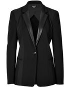 DKNY Blazer With Leather And Mesh Detailing - Lyst