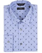 Paul Smith Blue Pinstripe Floral Byard Shirt - Lyst