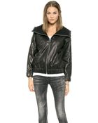 Iro Jeffrey Hoodie Leather Coat - Black - Lyst