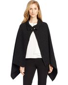 Hugo Boss Sc571 Wool Blend Houndstooth Cape - Lyst