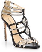Alexandre Birman Strappy Aztec Cage Sandals - Lyst