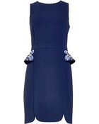 Matthew Williamson Embroidered Peplum Shift Dress - Lyst