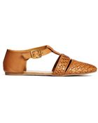 Asos Jellyfish Leather Tbar Flat Shoes - Lyst