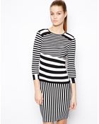 Asos Bodycon Dress in Cut About Stripe - Lyst