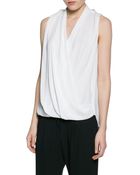 Mango Draped Chiffon Top - Lyst