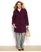 Jones New York Plus Size Wool-Blend Walker Coat - Lyst