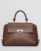 Ferragamo Satchel - Pebbled Leather Sofia - Lyst